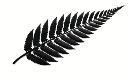 Striking fern frond against stark white evokes minimalist botanical elegance and simplicity