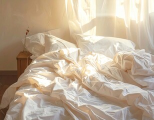 Soft White Bed with Natural Light