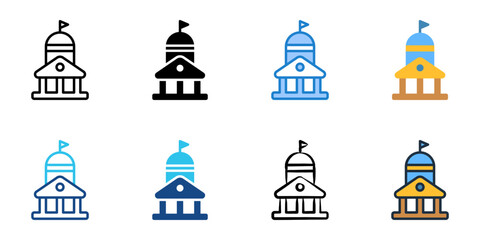 Government icon set multiple style collection 
