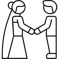 Line Art Wedding Ceremony Icon
