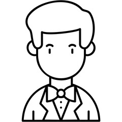 Line Art Groom Icon