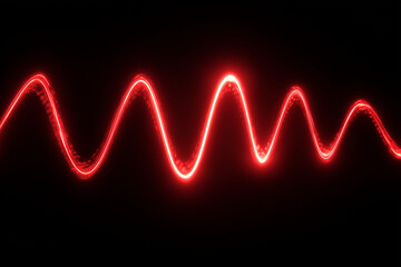 A striking glowing red neon spiral on a black background, symbolizing energy, creativity, and futuristic motion.