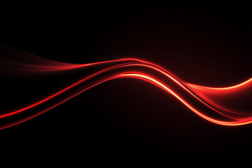 A modern minimal background featuring smooth glowing red neon wave lines against black, symbolizing energy and motion.