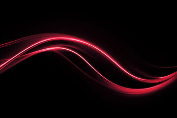 A modern minimal background featuring smooth glowing red neon wave lines against black, symbolizing energy and motion.