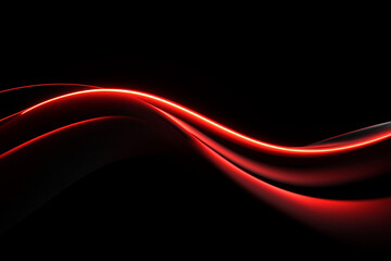 A modern minimal background featuring smooth glowing red neon wave lines against black, symbolizing energy and motion.