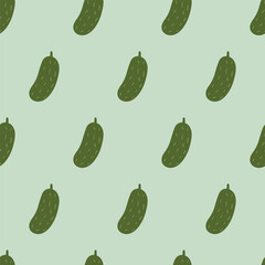 Seamless Pickle Pattern. Simple Flat Vector Illustration for Food Packaging, Textile, Background Design.