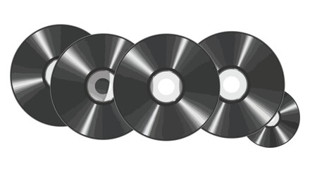 Group of shiny metal saw blades isolated on industrial tool elements vector