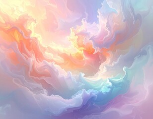 Soft, pastel cloudscape, swirling upwards