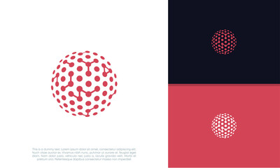 Abstract artificial intelligence logo. Innovative high tech logo template. Smart computer. machine learning. Cognitive logo. Technology Logo.