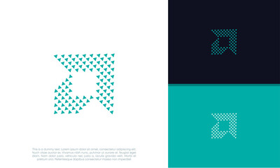 Abstract artificial intelligence logo. Innovative high tech logo template. Smart computer. machine learning. Cognitive logo. Technology Logo.