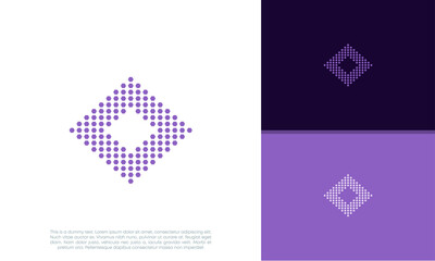 Abstract artificial intelligence logo. Innovative high tech logo template. Smart computer. machine learning. Cognitive logo. Technology Logo.