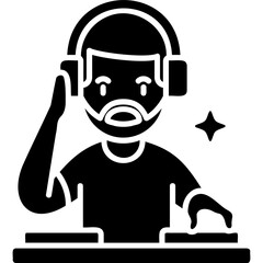 Solid Black Dj Icon