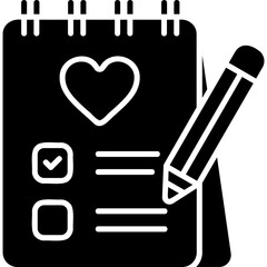 Solid Black Wedding Planning Icon