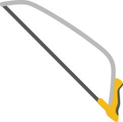 Bow cut saw illustration. Hand saw vector illustration in flat style