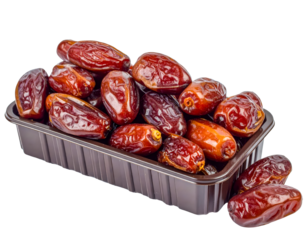 Fresh dates fruits sweet dried fruits healthy food snack organic diet tray on transparent background