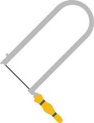 Fret saw illustration. Hand saw vector illustration in flat style