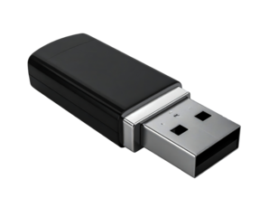 Usb flash drive storage memory technology portable black data transfer on transparent background