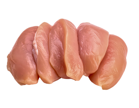 Raw chicken breast chicken meat poultry protein food diet ingredient slice on transparent background
