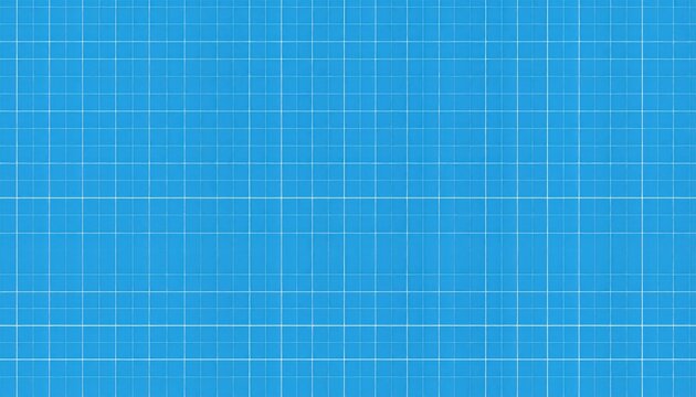 Grid on bright blue field, reminiscent of architectural schematics, detailed with uniformly spaced white lines in even rows and columns