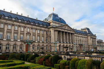 Facade of the Royal Palace in Brussels, Belgium