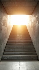 Fototapeta premium Concrete stairs leading to bright light