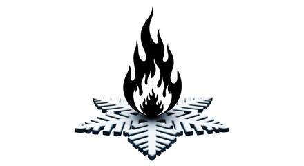 Abstract representation contrasting hot fire with cool ice, symbolizing opposing elements in