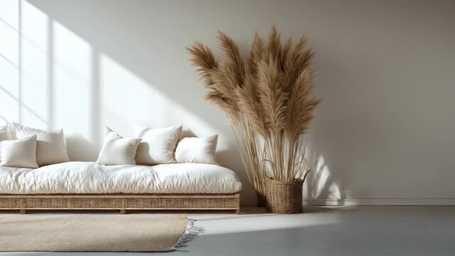 Modern minimalist living room interior