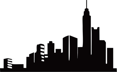 Obraz premium city skyline silhouette vektor