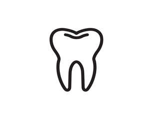 Clean vector line art dental care health symbol