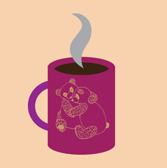 Modern Flat Design Coffee Cup Vector Icon: Bold Simple Shapes and Solid Colors for User Interface (UI), App Development, and Web Graphics