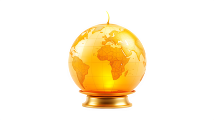 Golden Globe Lamp, isolated on transparent background