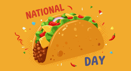 Vector illustration National taco day