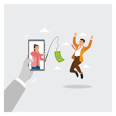 Mobile Phone Banking Scam, with Money Bait and Men are Tempted.