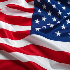 Obraz premium Close-up of an American flag, rippled and flowing