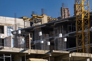 Exterior view of multifamily residential building under construction in Palo Alto the entire Silicon Valley and San Francisco Bay Area is facing a housing crisis, with increased housing costs