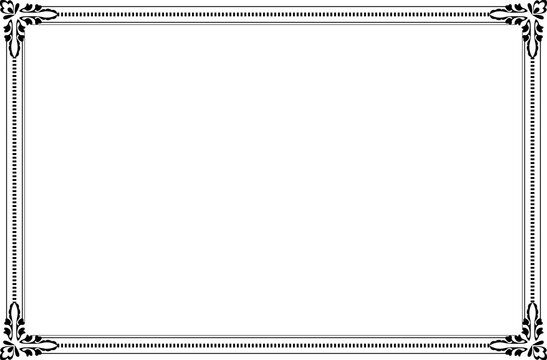 Elements of ornate vintage frames. Border black lines isolated swirls motifs. Design print for greeting cards, wedding invitations, restaurant menu, royal certificates. Set 997
