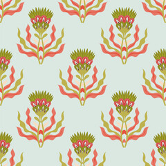 Ornamental Folk Style Floral Seamless