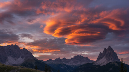 Fototapeta premium a-photograph-of-fiery-clouds