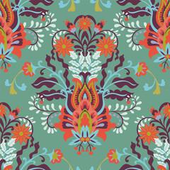 Ornate Decorative Damask Seamless Pattern