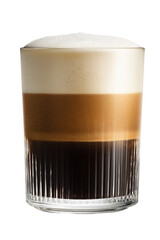 Layered Coffee Drink With Frothy Top isolated on a transparent background beverage espresso