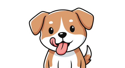 Adorable cartoon dog with its tongue sticking out conveys happiness and playfulness