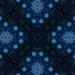 Seamless abstract pattern. Braided intricate pattern. Abstract kaleidoscope background.