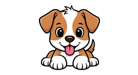 Adorable cartoon puppy with playful expression perfect for children's illustrations