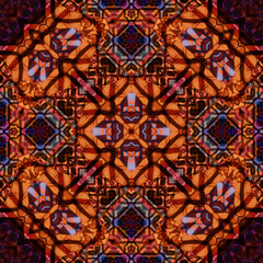Seamless abstract pattern. Braided intricate pattern. Abstract kaleidoscope background.