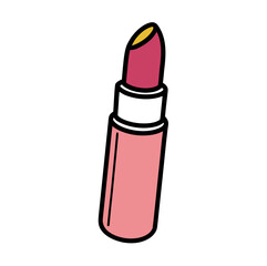 Hand drawn outline of a lipstick tube