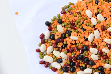 Colorful mixed beans and lentils, packed with plant-based protein and fiber