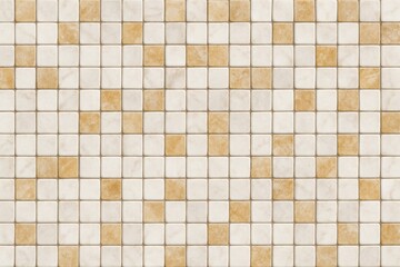 Fototapeta premium A clean and modern tiled pattern featuring beige and white stones, ideal for contemporary design projects.