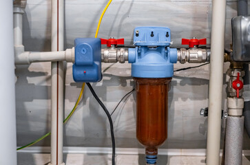 Water filter housing. Drinking Water System. Osmosis water purification filter for home use....