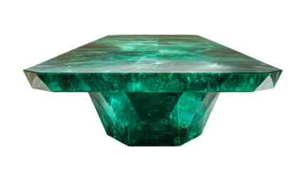 Emerald table isolated transparent background