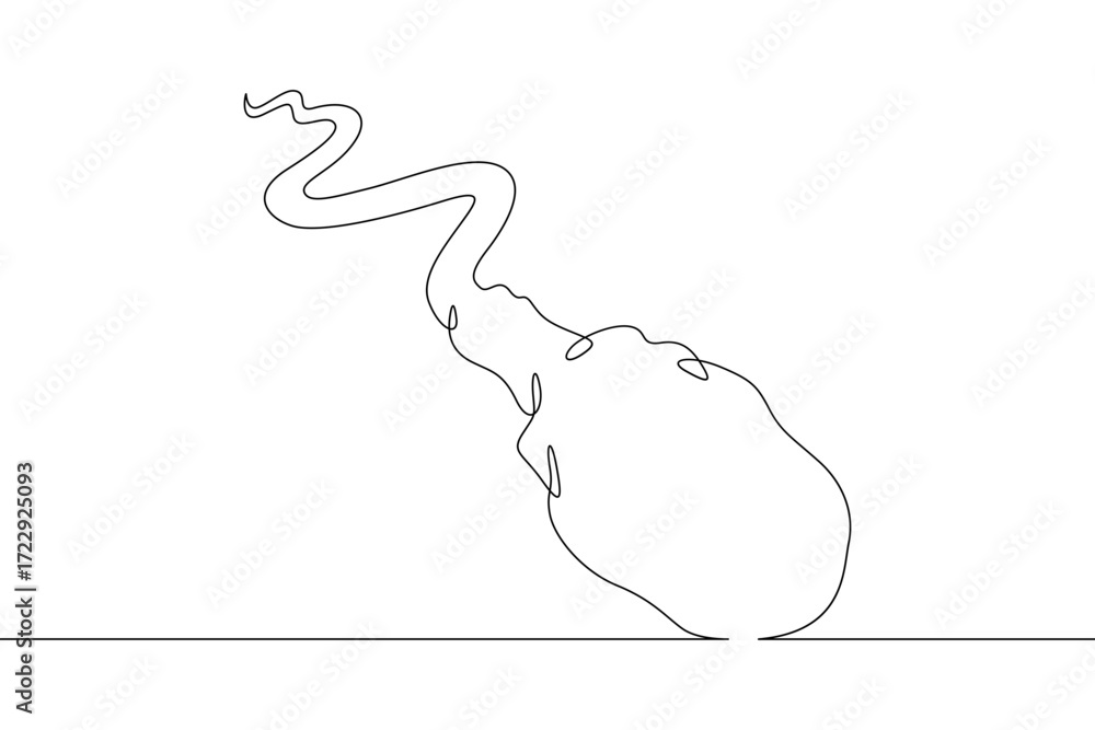 Poster continuous one line drawing spermatozoon .line art.one continuous line isolated illustration.not ai.
